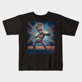 Groot Vs Cleveland Indians Logo Showdown Kids T-Shirt